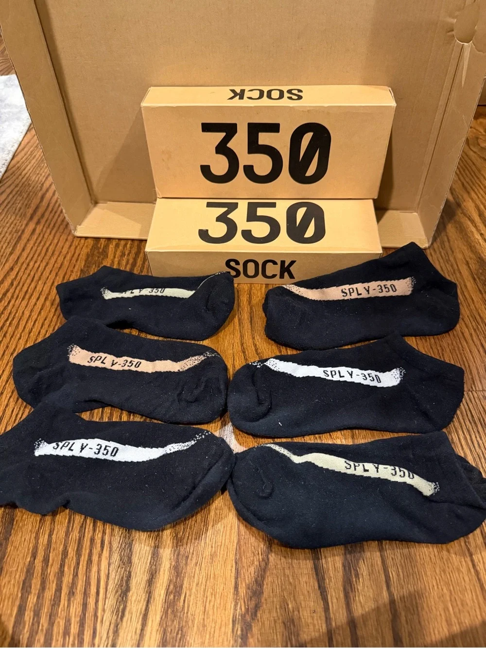 Adidas Yeezy SPLY-350 Black No-Show Socks -3 pairs worn once